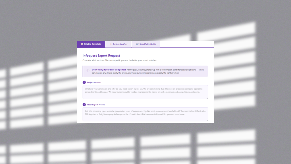 How to Brief an Expert Network: Template